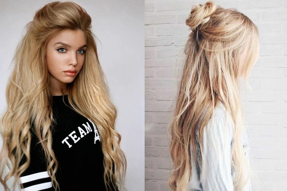 Прическа полураспущенных длинных волос На портретную фотосессию Long hair styles, Hair styles, Hair