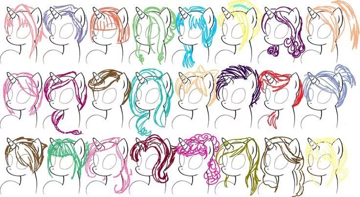 Прическа пони тейл женская mlp mane styles - Google Search My little pony drawing, How to draw hair, Pony d