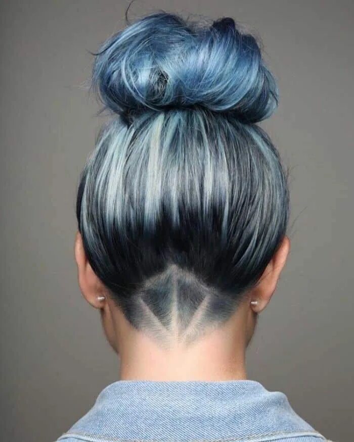 Прическа поп женская 30 Cool Hair Tattoo Designs for Ladies - SheIdeas Undercut long hair, Denim hair