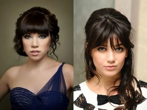 Прическа праздничная на средние волосы с челкой 30 Best Formal Hairstyles with Bangs Peinados, Boda y Compromiso