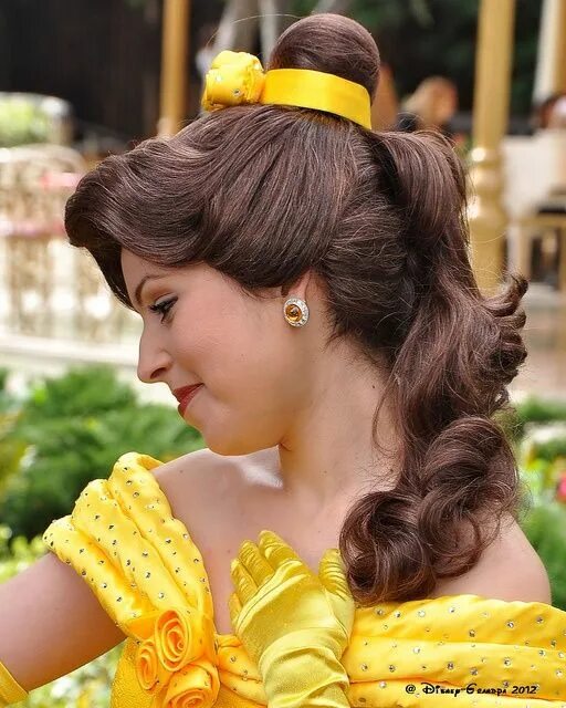 Прическа принцессы Pin by Jules Casper on Costumes Belle hairstyle, Princess hairstyles, Disney pri