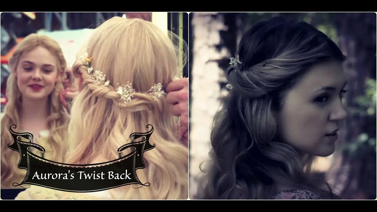 Прическа принцессы Disney's Maleficent: Aurora Twist Back Halfup Curly Hairstyle - YouTube