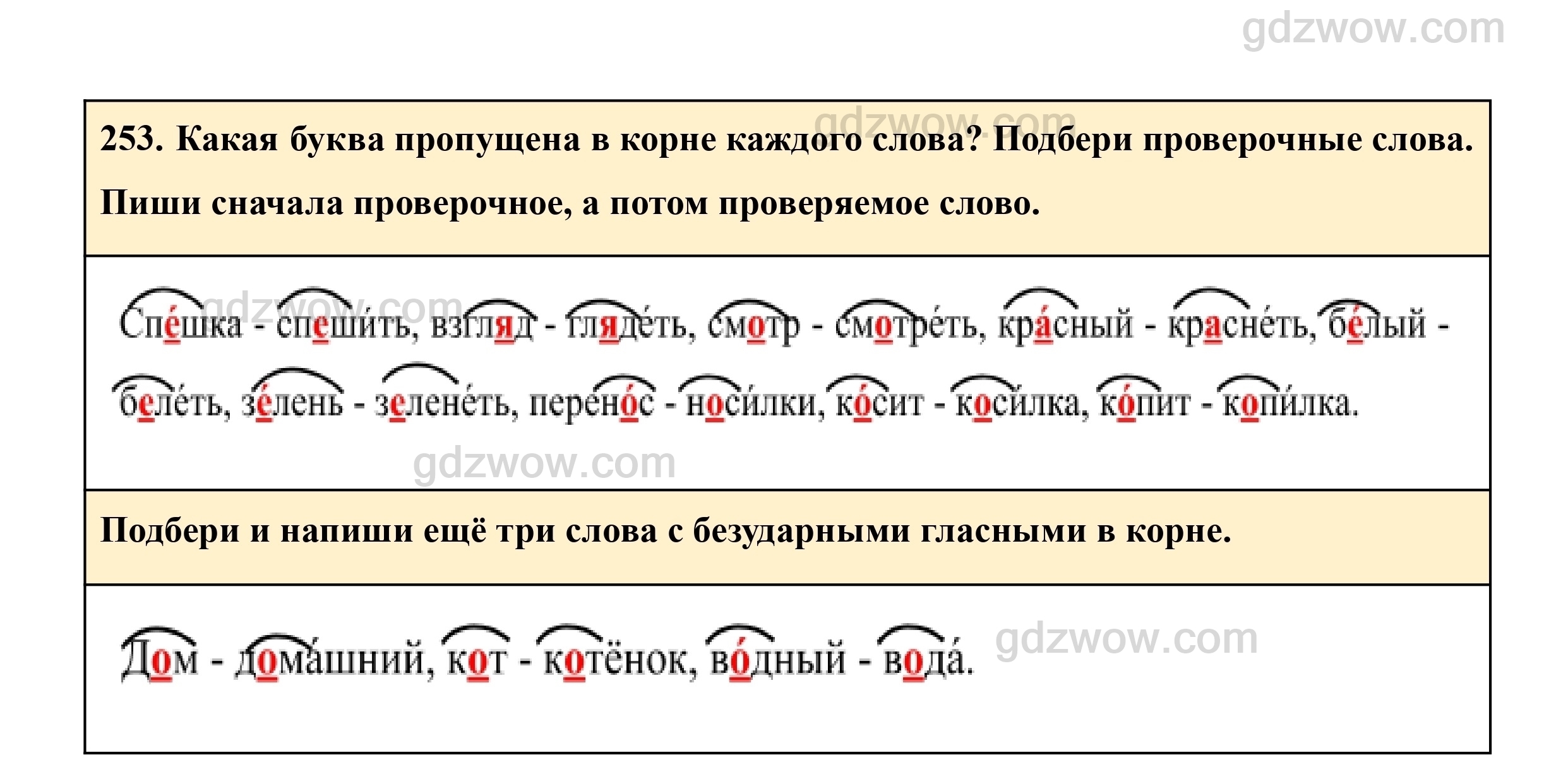 Прическа проверочное Упражнение 253- ГДЗ Русский язык 3 класс Учебник Рамзаева. Часть 1 (решебник) - 