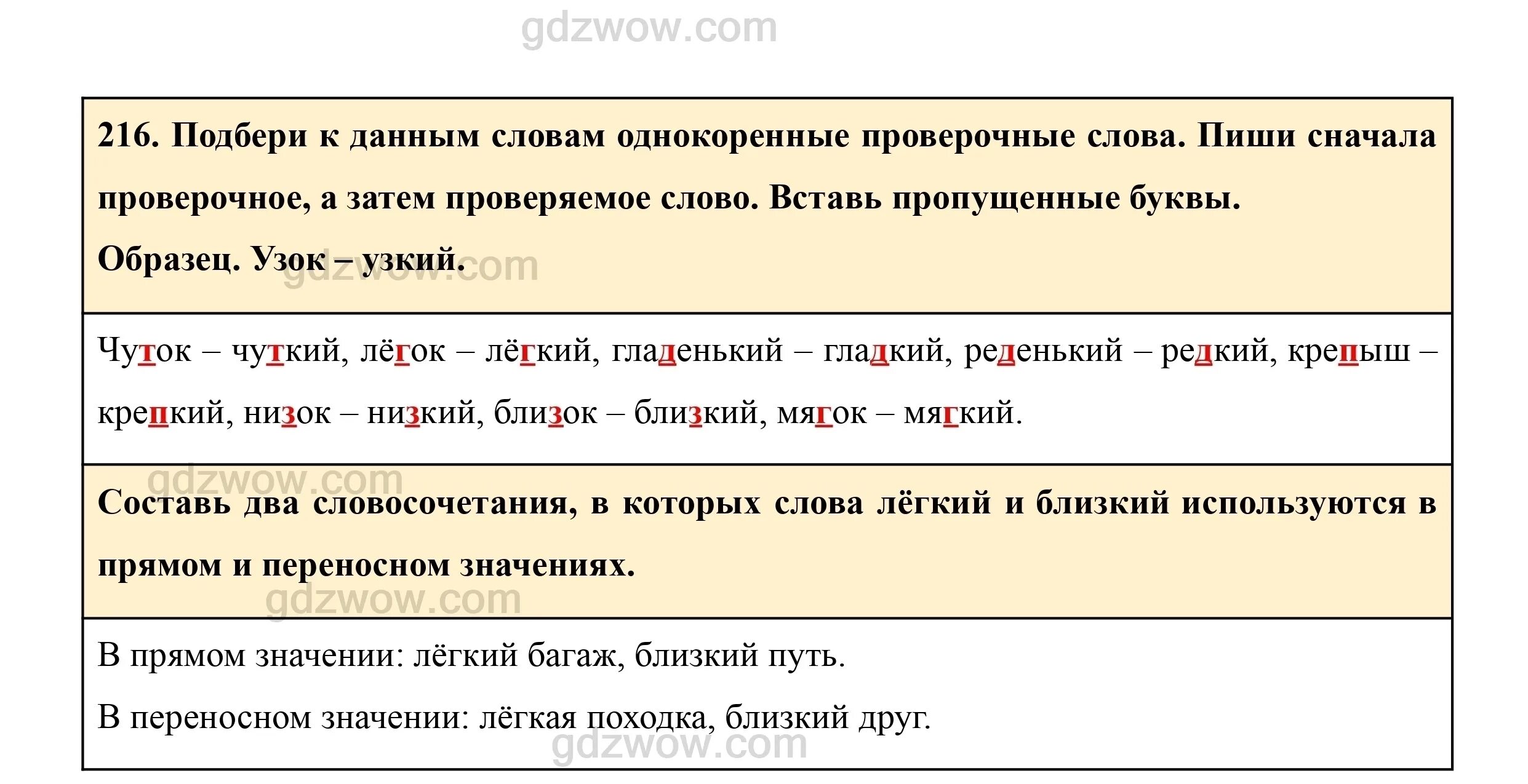 Прическа проверочное Упражнение 216- ГДЗ Русский язык 3 класс Учебник Рамзаева. Часть 1 (решебник) - 