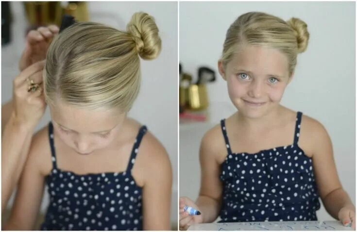 Прическа пучок на длинные волосы девочке 70 peinados para niña adorables y rápidos Kids hairstyles, Easy hairstyles, Litt