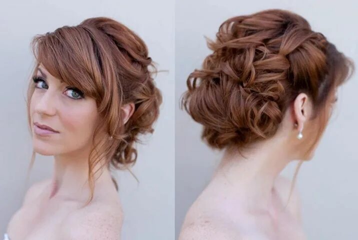 Прическа пучок на средние волосы с челкой Bridal hair Romantic bridal hair, Hairstyles with bangs, Short hair styles