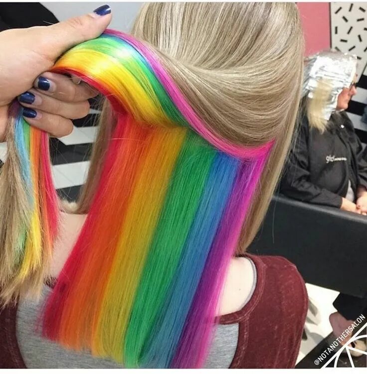 Прическа радуга для девочки Insta-trend: hidden rainbow roots - Latest In Beauty Blog Rainbow hair color, Ra