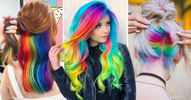 Прическа радуга для девочки 8 Estilos de cabello arcoíris para darle color a tu look Pelo multicolor, Estilo