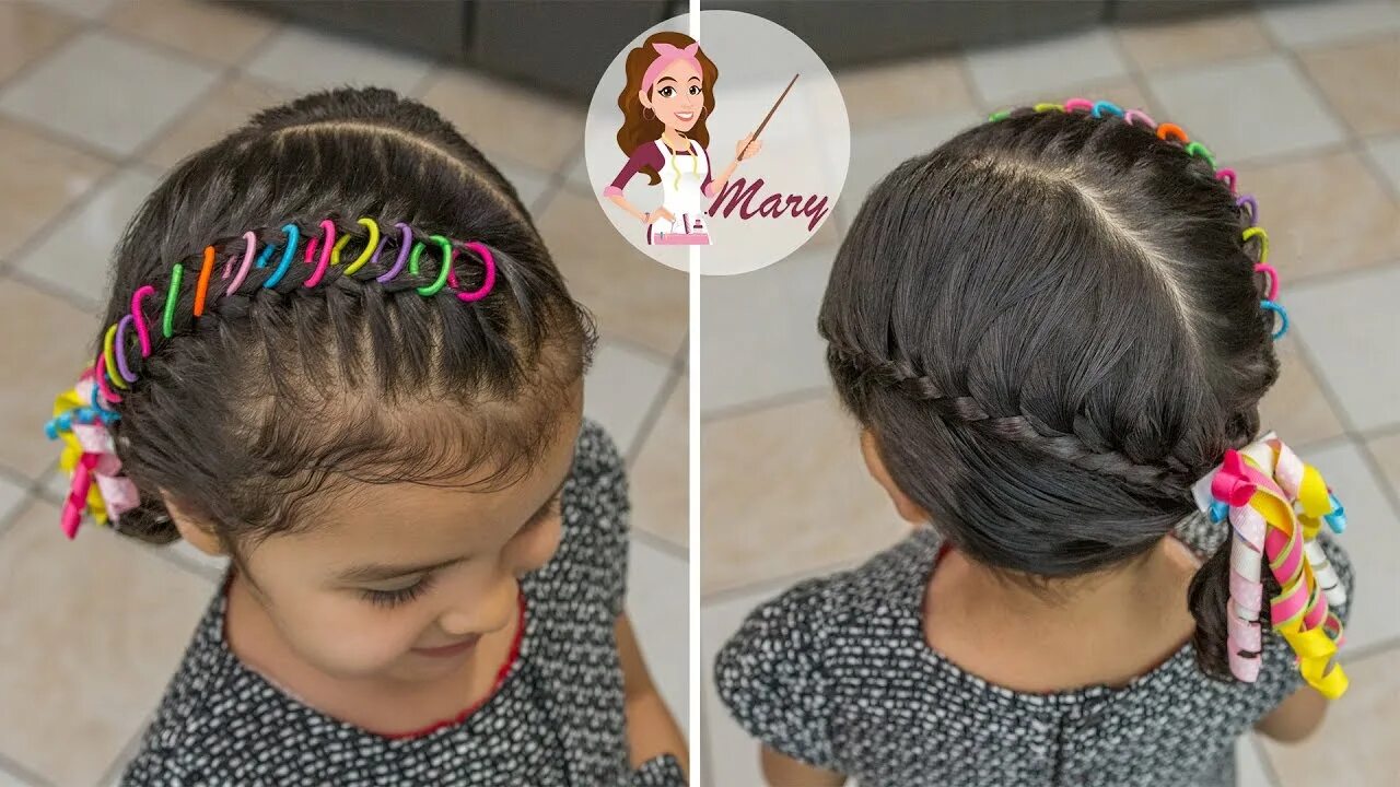 Прическа радуга для девочки TRENZA ARCOÍRIS PARA CABELLO CORTO PEINADO PARA NIÑAS RAINBOW BRAID - YouTube