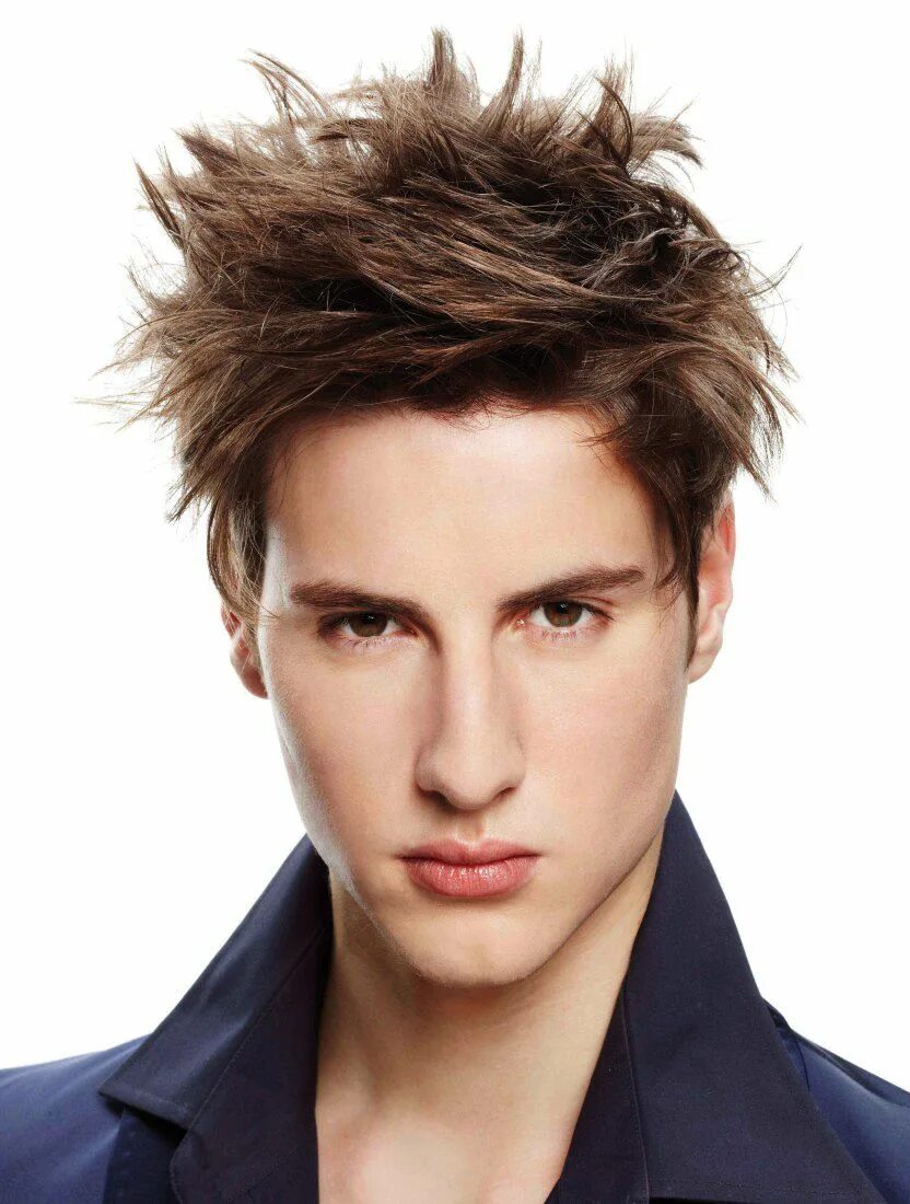 Прическа растрепанные волосы мужская Sleek Brown Straight Cropped Men Wigs Real hair wigs, Short curly wigs, Wig hair