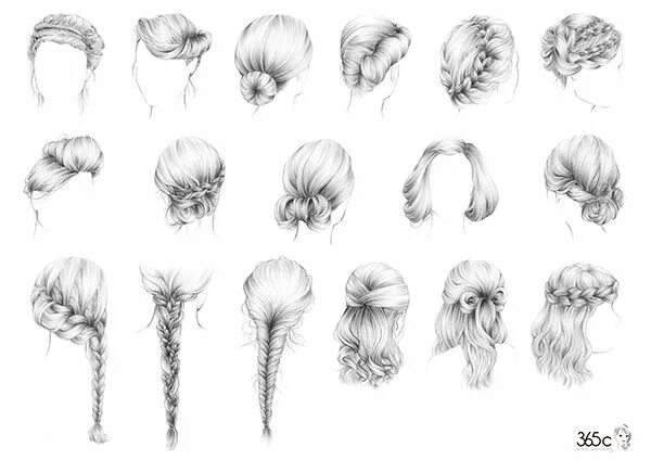 Прическа рисунок Hair illustrations for the beauty corner 365c based in Paris. Hair illustration,