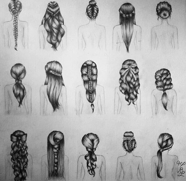 Прическа рисунок Ideas for hairstyle for bridesmaids Hair sketch, Drawing people, Sketches