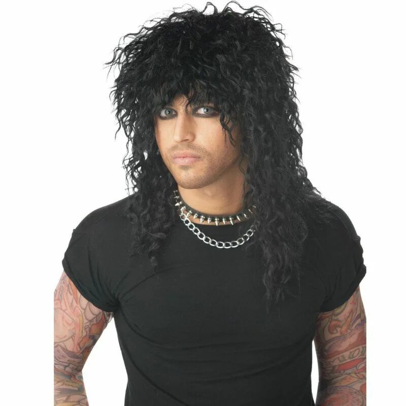 Прическа рокера мужская Headbanger (Black) Wig Description: Time to turn on the rock star in you. A long