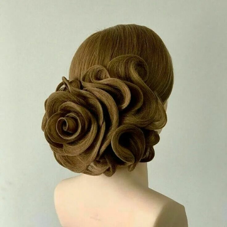 Прическа роза на длинные волосы Pin på Bridal Hair Styles Frisure, Langt hår, Langhåret