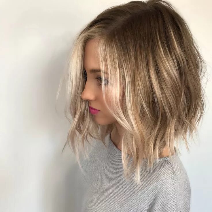 Прическа русые волосы каре Dimensional, Face-Framing Balayage - Behindthechair.com Bob haircut for fine hai