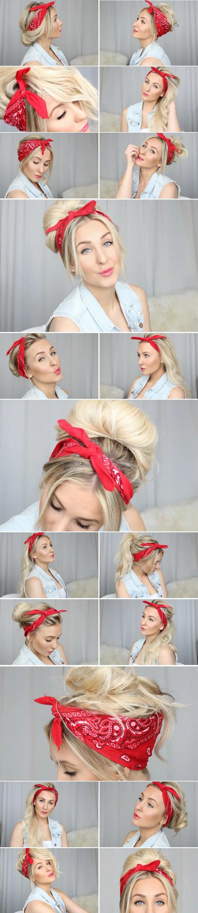 Прическа с банданой женская comment mettre bandana Hair inspiration, Bandana hairstyles, Hair hacks