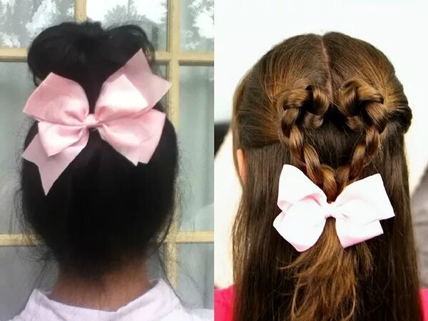 Прическа с бантом на длинные волосы девочке Hairstyles with bows for September 1 with their own hands. Original hairstyles f