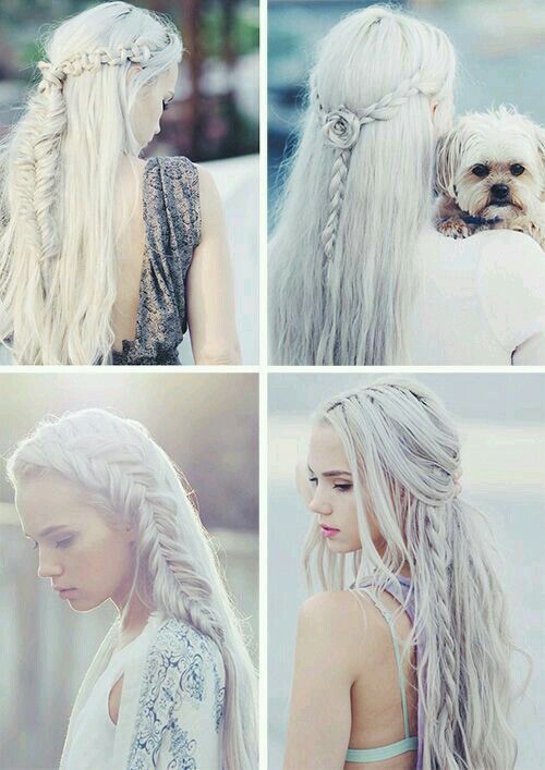 Прическа с белыми волосами Pin by Gülşen Y. on Saç White hair beauty, Long white hair, Hair styles