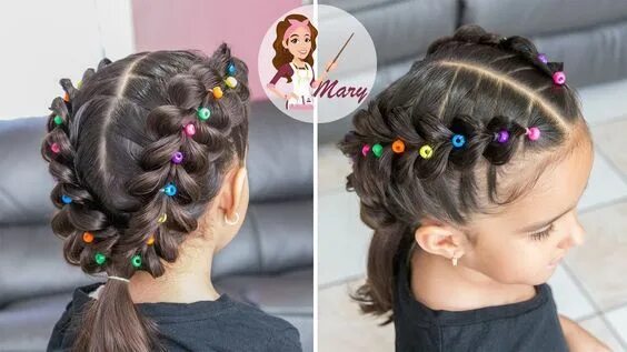 Прическа с бусинами для девочки Pin by Melle Belle on Hairstyles&Colors Girly hairstyles, Kids curly hairstyles,