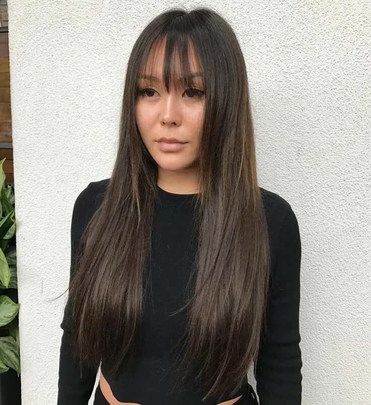 Прическа с челкой женская на длинные волосы 40 Wispy Bangs Ideas to Completely Revamp Any Hairstyle Long hair with bangs, Lo