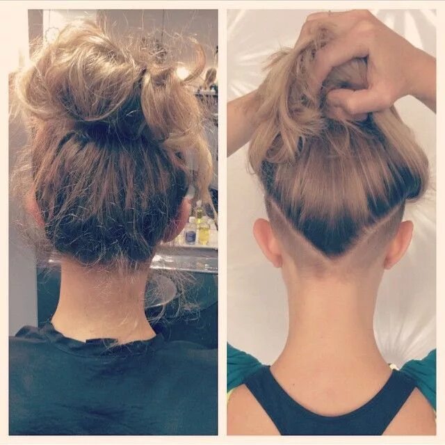 Прическа с длинными волосами на затылке Most Followed Undercut Page on Instagram: "Before Undercut long hair, Long hair 