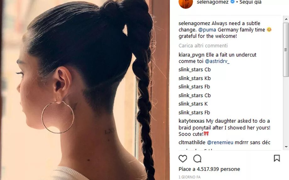 Прическа с длинными волосами на затылке Tagli di capelli: il nuovo undercut di Selena Gomez Vogue Italia