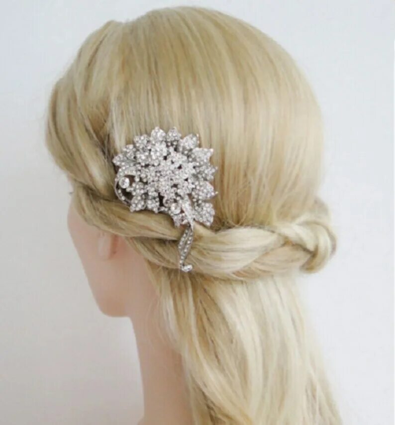 Прическа с гребнем на средние Sale Wedding Comb Bridal Comb Rhinestone Headpiece Etsy