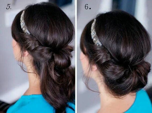 Прическа с греческой повязкой на средние Recogido diadema Edgy hair, Easy hairdos, Curly bob hairstyles