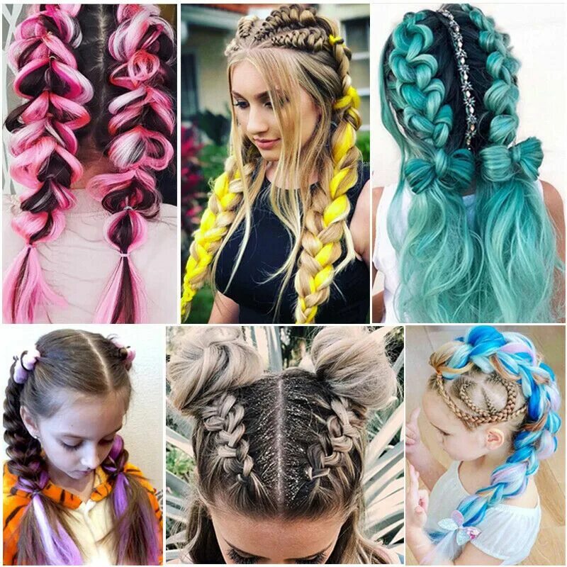 Прическа с канекалоном на длинные 24" Ombre Kanekalon Dip Dye Jumbo Braid Synthetic Hair Extensions ANY Colors Jx2