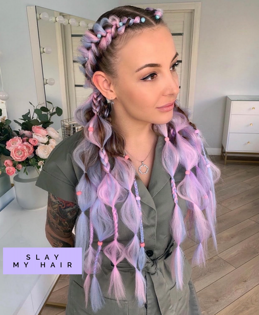 Прическа с канекалоном на средние Luxury pink dreamy vibe braid synthetic wig - Slaylebrity