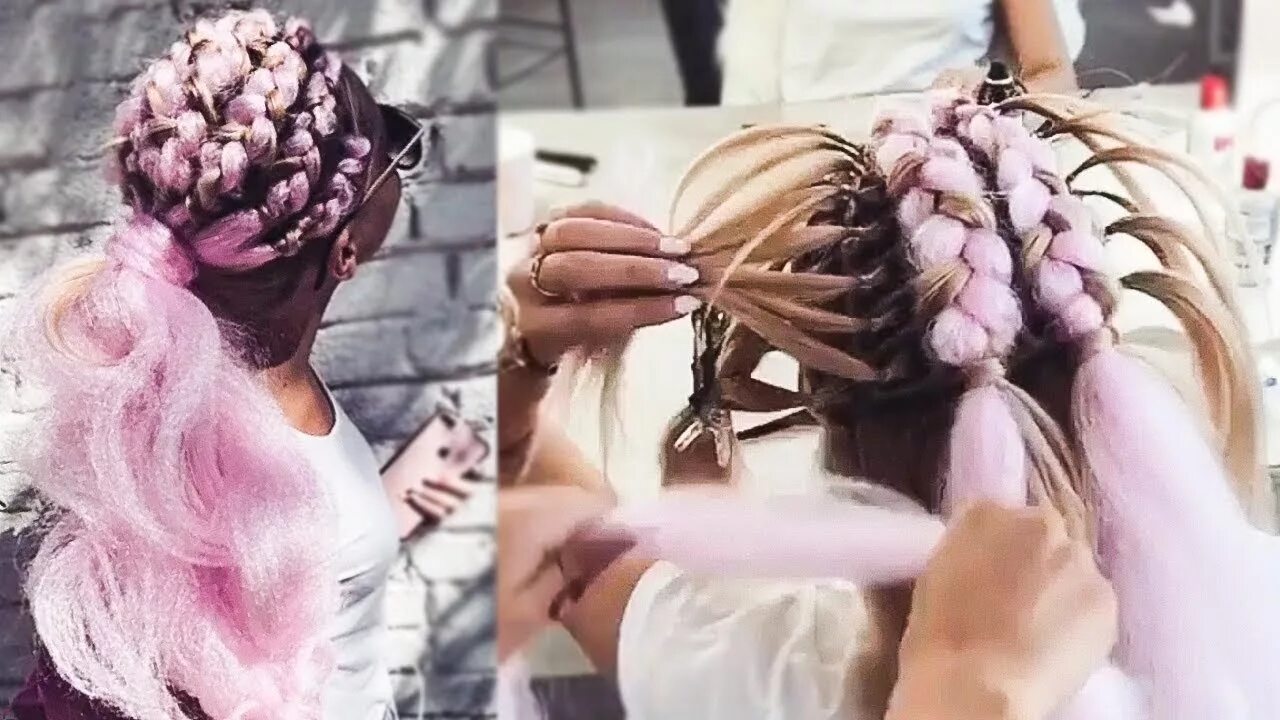 Прическа с канекалоном женская Feed In Braids on Straight Hair. Cute Summer Hairstyles with Kanekalon hair. BeS