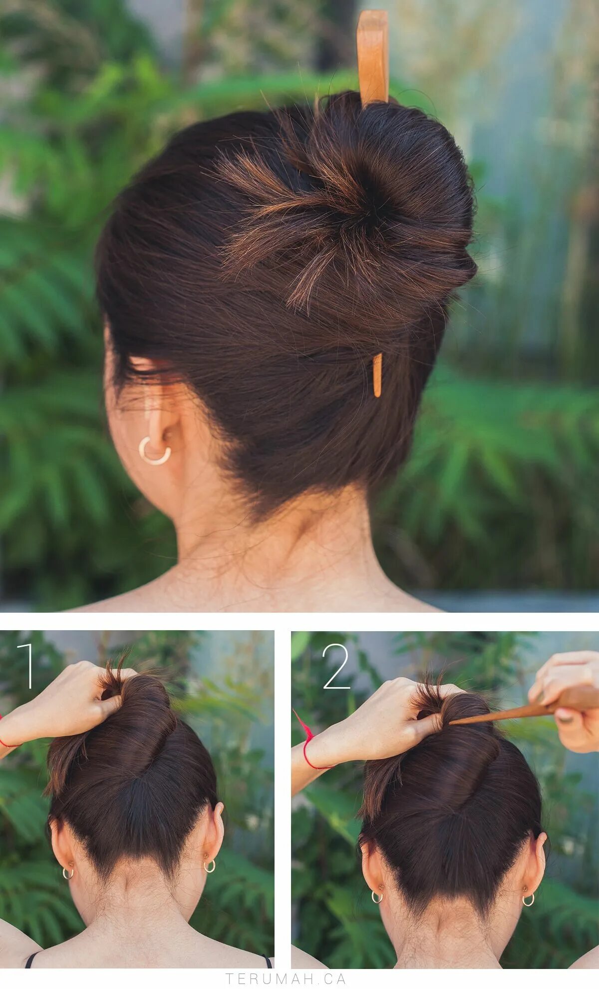 Прическа с китайскими палочками на средние волосы 3 Easy Updos x SAYA Hair Stick - Zanniee Hairstick hairstyles, Medium hair style