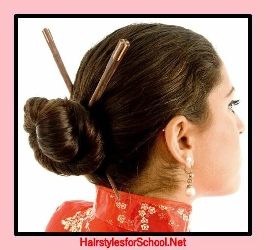 Прическа с китайскими палочками на средние волосы Chinese Style Hairstyles Hair styles, Chinese style, Style