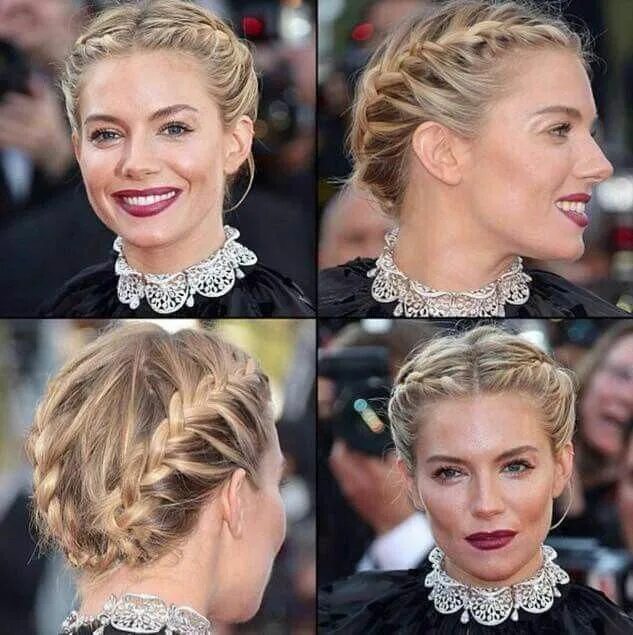 Прическа с косичками на короткие волосы Siena miller #simpleupdos in 2020 Braided hairstyles, Curly hair styles, Hair st