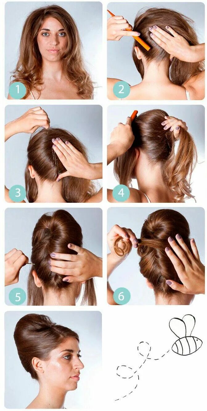 Прическа с крабом на длинные волосы пошагово Pin on прически Hair accessories, Hair, Beauty