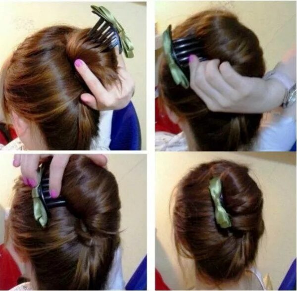 Прическа с крабом на длинные волосы пошагово Variants of creating a stylish hairstyle "Shell" with a step-by-step description