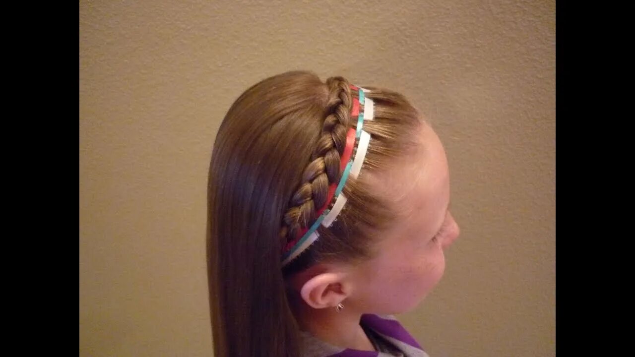 Прическа с лентами для девочки French Braid Headband Ribbon, 4th Of July Hairstyle - YouTube