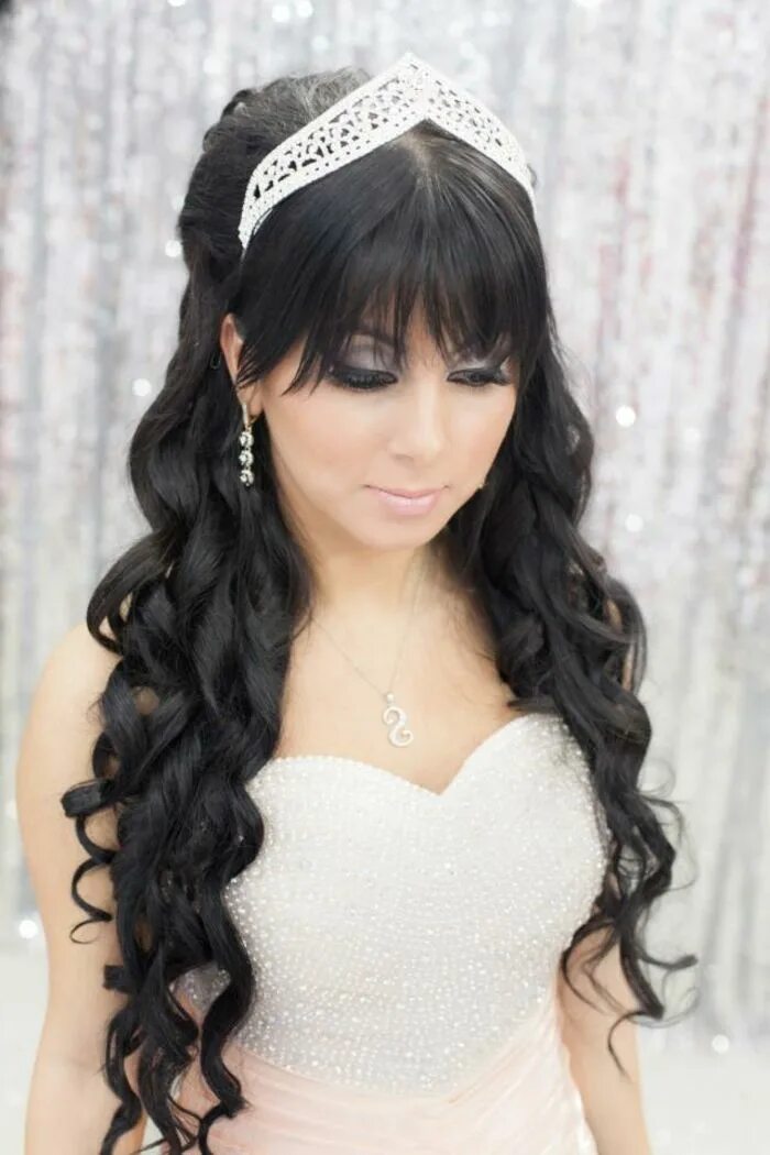 Прическа с локонами с челкой фото 44 schöne Hochzeitsfrisuren für lange Haare Wedding hairstyles for long hair, Lo