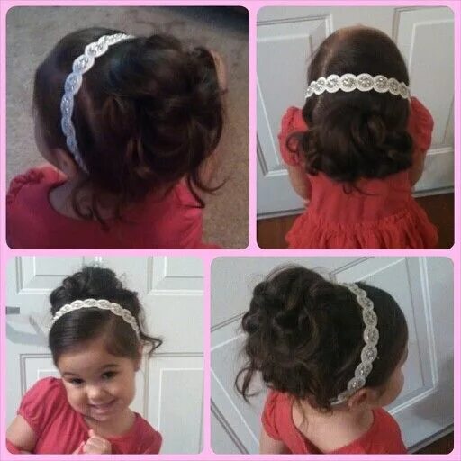 Прическа с ободком для девочки на утренник Flower girl hair Flower girl hairstyles, Little girl wedding hairstyles, Toddler