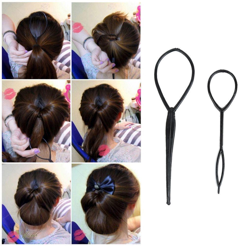 Прическа с петлей для волос для девочки Hairstyle Tool Home Use Pull Needle For Ponytail Pigtails Styling Maker Crochet 