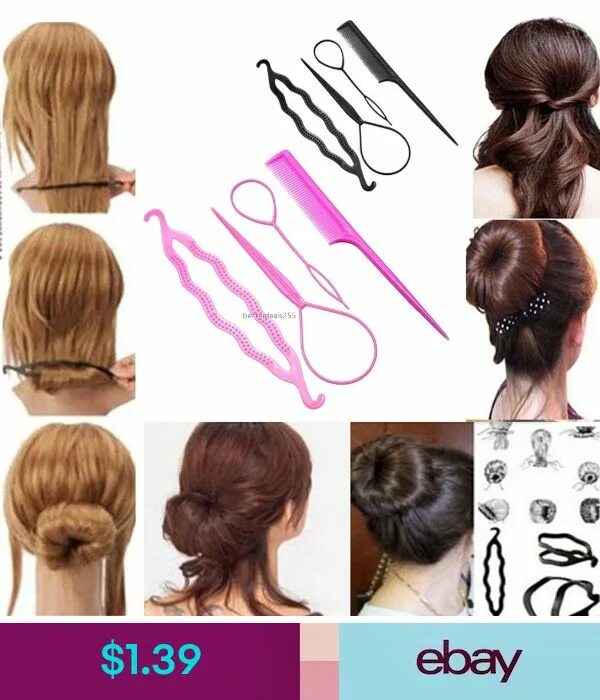 Прическа с петлей для волос для девочки Hair Accessories #ebay #Clothing, Shoes, Accessories Hair braiding tool, Bun mak