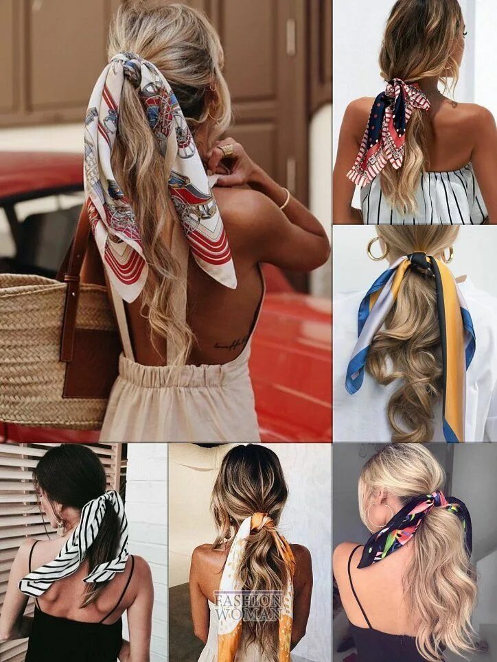 Прическа с платком на средние Pin on Inspiration Scarf hairstyles, Hair scarf styles, Girl hairstyles