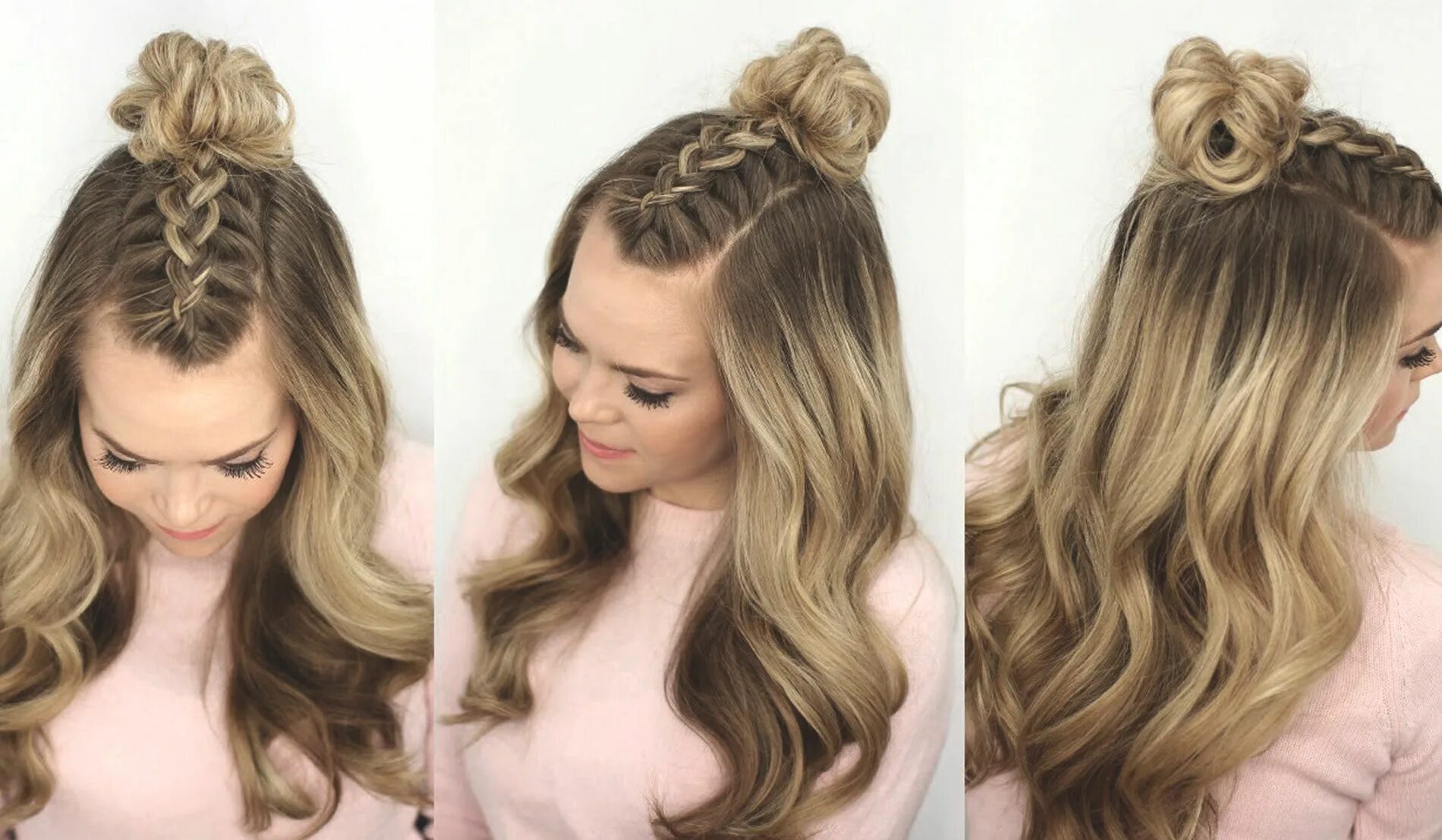 Прическа с распущенными волосами на длинные волосы Imagem relacionada Braided hairstyles tutorials, Top knot hairstyles, Braided to