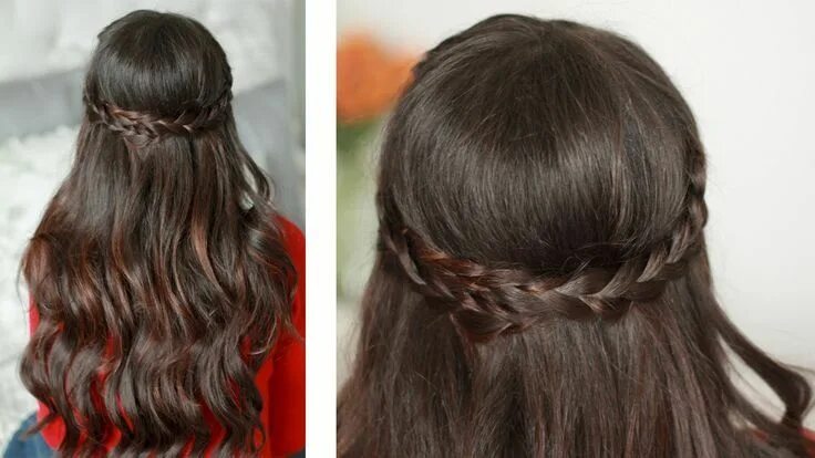 Прическа с распущенными волосами в школу Valentine's Day Half Up Braided Hairstyle #braided #Day #hairstyle #valentine #V