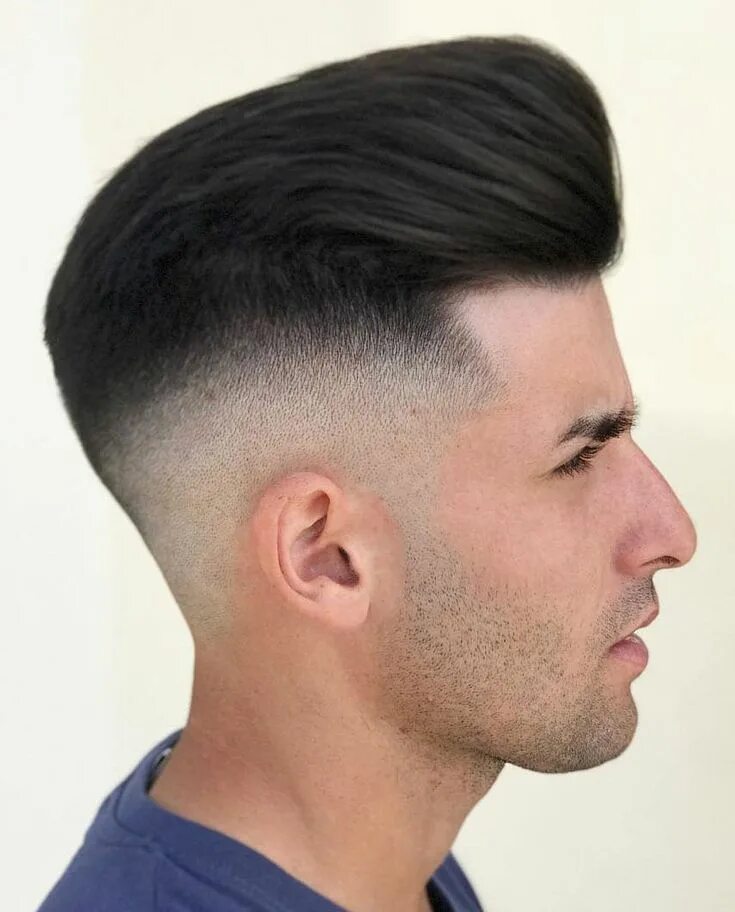 Прическа с резким переходом мужская Pompadour High Skin Drop Fade - This clean matte finish pompadour is one of the 