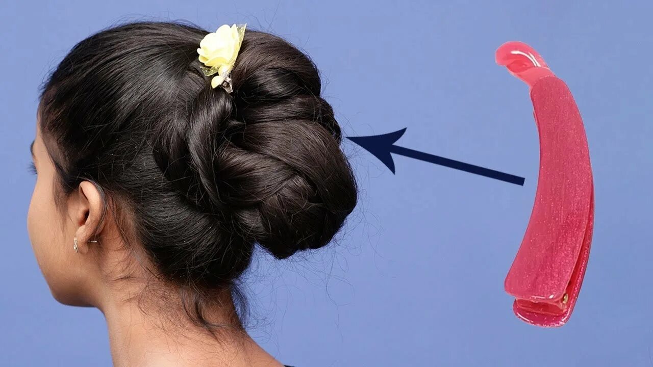 Прическа с заколкой банан на средние волосы Quick Banana Clip/Clutcher Bun Hairstyles Everyday Easy Simple Hairstyles Baby H