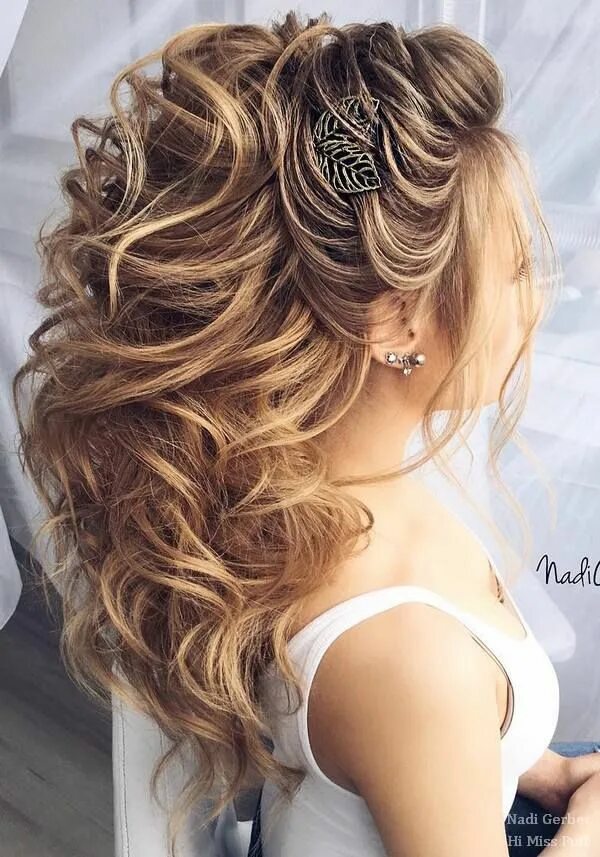 Прическа с завитыми волосами ❤ 100 Wedding Hairstyles from Nadi Gerber You’ll Want To Steal - Hi Miss Puff - 