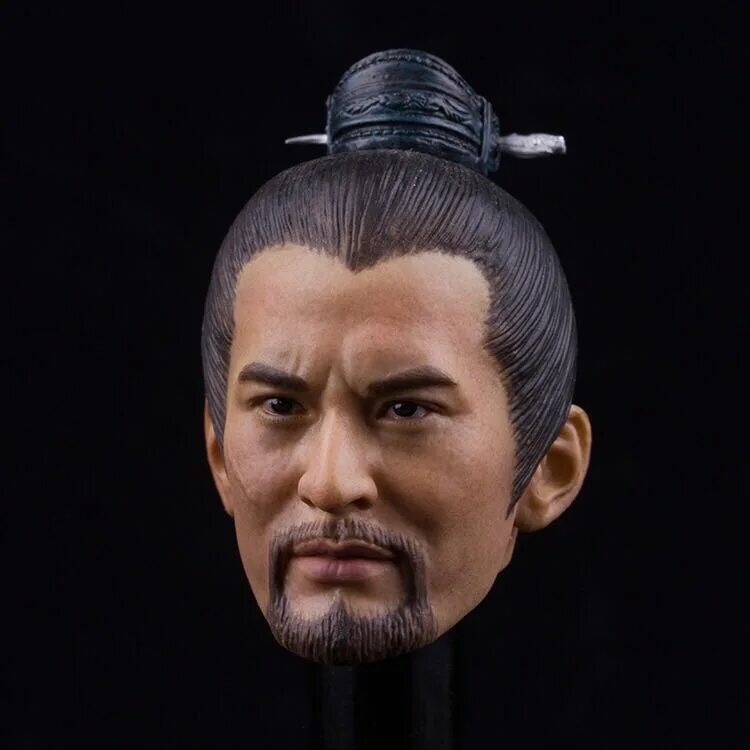 Прическа самурая мужская 1/6 Scale Song Dynasty Yue Fei Head Sculpt Asian Handsome Guy Huang Xiaoming Hea