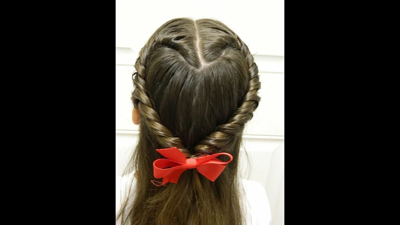 Прическа сердечко Easy Twisted Heart / Valentine's Day hairstyle / Bonita Hair Do - YouTube