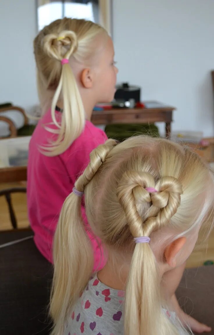 Прическа сердечко для девочки из хвостика hearts Kids hairstyles, Girl hair dos, Toddler hair